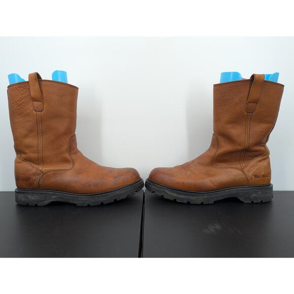 Big Mac Men’s 11W Brown Leather Pull-On Work Boots Rugged Vintage Utility main image 8